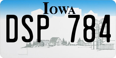 IA license plate DSP784