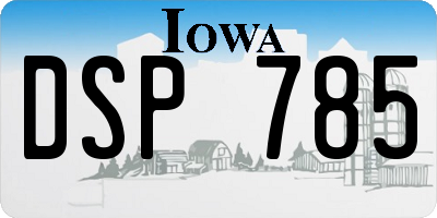 IA license plate DSP785