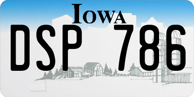 IA license plate DSP786