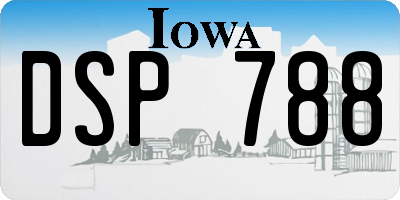 IA license plate DSP788