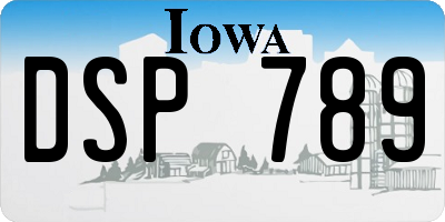 IA license plate DSP789