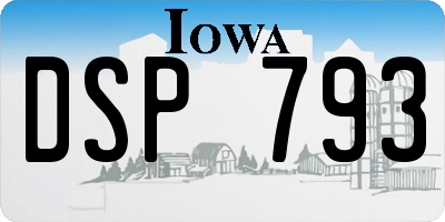 IA license plate DSP793