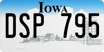 IA license plate DSP795