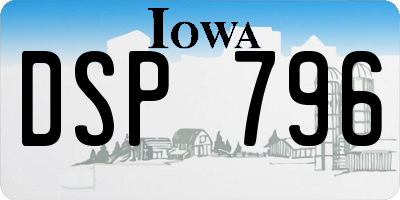 IA license plate DSP796