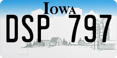 IA license plate DSP797