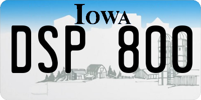 IA license plate DSP800