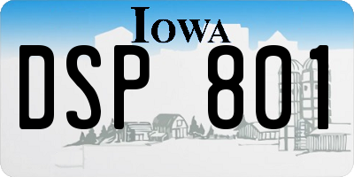 IA license plate DSP801