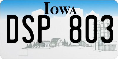 IA license plate DSP803