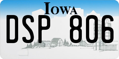 IA license plate DSP806