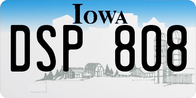 IA license plate DSP808