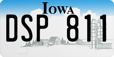 IA license plate DSP811