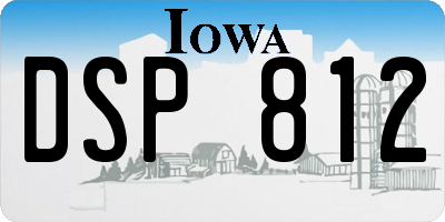 IA license plate DSP812