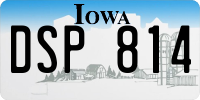 IA license plate DSP814
