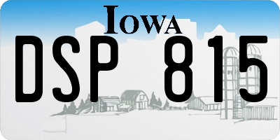 IA license plate DSP815