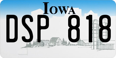 IA license plate DSP818
