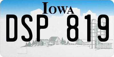 IA license plate DSP819