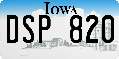 IA license plate DSP820