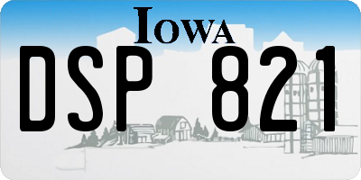 IA license plate DSP821