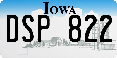 IA license plate DSP822