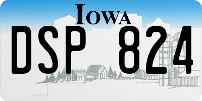 IA license plate DSP824
