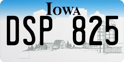 IA license plate DSP825