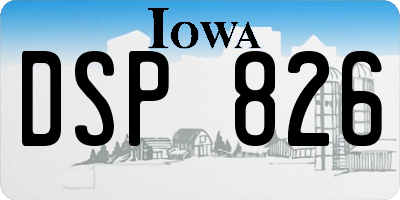 IA license plate DSP826