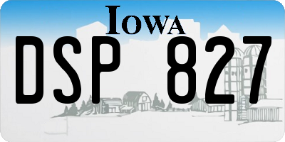 IA license plate DSP827