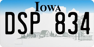 IA license plate DSP834