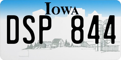 IA license plate DSP844