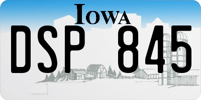 IA license plate DSP845