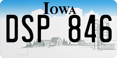 IA license plate DSP846