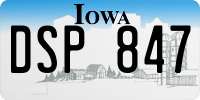 IA license plate DSP847