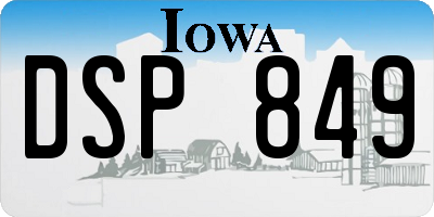 IA license plate DSP849