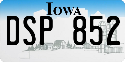 IA license plate DSP852