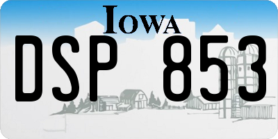 IA license plate DSP853