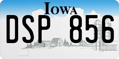 IA license plate DSP856