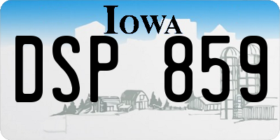 IA license plate DSP859