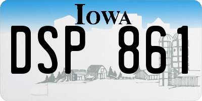 IA license plate DSP861