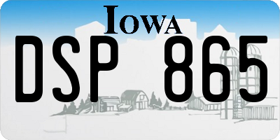 IA license plate DSP865