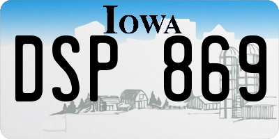 IA license plate DSP869