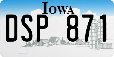 IA license plate DSP871