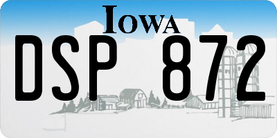 IA license plate DSP872