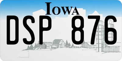 IA license plate DSP876