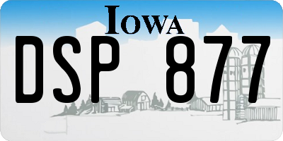 IA license plate DSP877