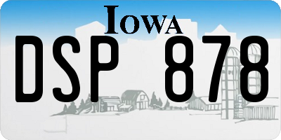 IA license plate DSP878