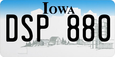 IA license plate DSP880