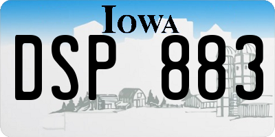 IA license plate DSP883