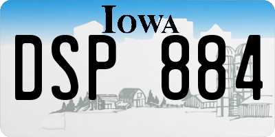 IA license plate DSP884