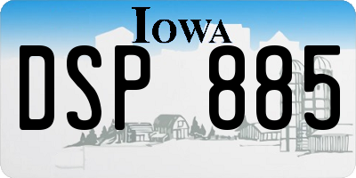 IA license plate DSP885