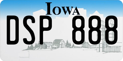 IA license plate DSP888